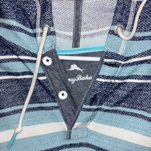 Tommy Bahama Navy and Light Blue Striped Pullover